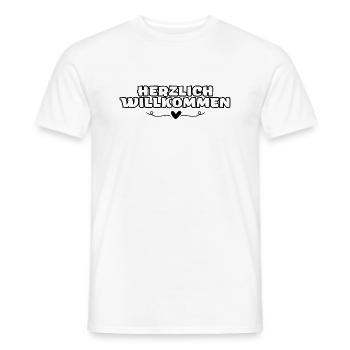 Herzlich Willkommen Herz Liebe - Männer T-Shirt - Weiß - Vorne - AI Model Male 178 dark (178cm)