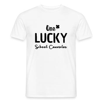 One Lucky School Counselor, funny school counselor - T-shirt homme - blanc - Devant - AI Model Male 178 dark (178cm)