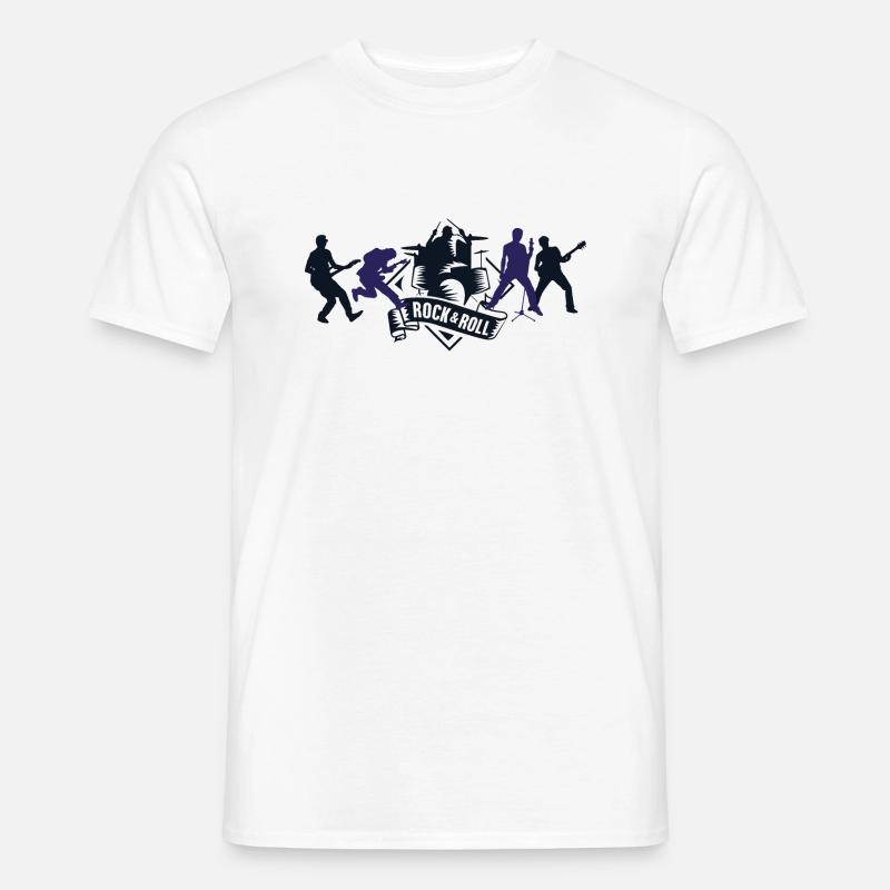 rock n roll - Männer T-Shirt - Weiß