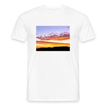 Red Clouds Over Buildings in Silhouette - Men's T-Shirt - white - Front - AI Model Male 178 dark (178cm)