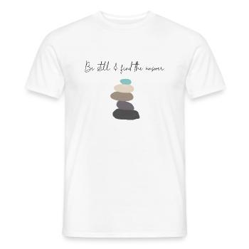 There is strength in silence - Men's T-Shirt - white - Front - AI Model Male 178 dark (178cm)