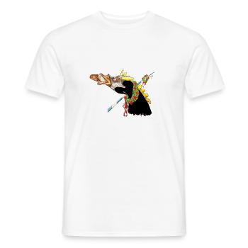 SAUFENDEr Gaul SCHWARZ GELB - Männer T-Shirt - Weiß - Vorne - AI Model Male 178 dark (178cm)