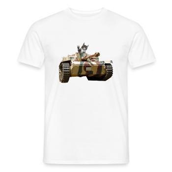 Panzerkatze - Männer T-Shirt - Weiß - Vorne - AI Model Male 178 dark (178cm)