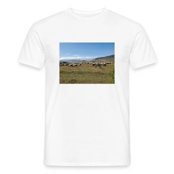Schafe, Esel, Berge, Wiesen - Männer T-Shirt - Weiß - Vorne - AI Model Male 178 dark (178cm)