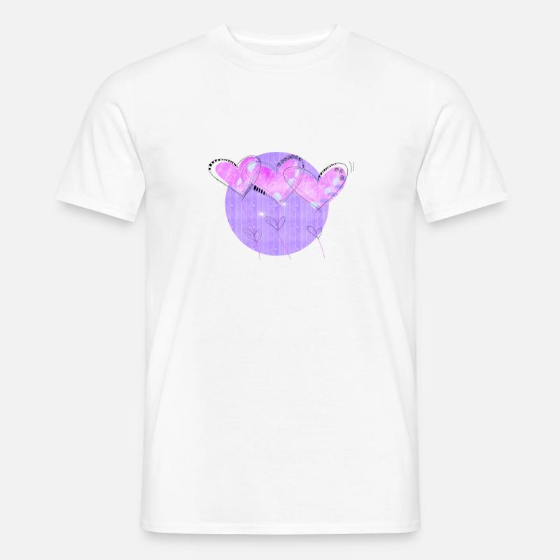 Dancing Hearts - Männer T-Shirt - Weiß
