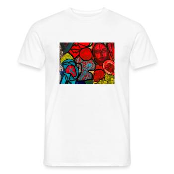 Kunstvolles Design - Männer T-Shirt - Weiß - Vorne - AI Model Male 178 dark (178cm)