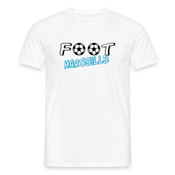 Foot marseille - T-shirt homme - blanc - Devant - AI Model Male 178 dark (178cm)