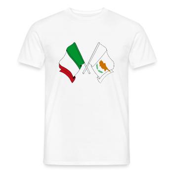Flag of Italy, Cyprus - Men's T-Shirt - white - Front - AI Model Male 178 dark (178cm)