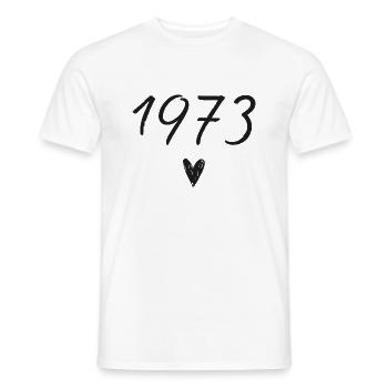 1973 coeur anniversaire - T-shirt homme - blanc - Devant - AI Model Male 178 dark (178cm)