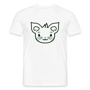 chat mignon a l’air heureux souriant chaton amusant - T-shirt homme - blanc - Devant - AI Model Male 178 dark (178cm)