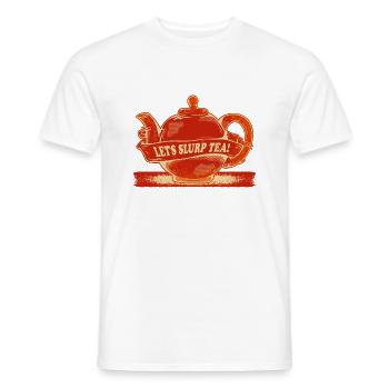 Red teapot Tea time - Men's T-Shirt - white - Front - AI Model Male 178 dark (178cm)