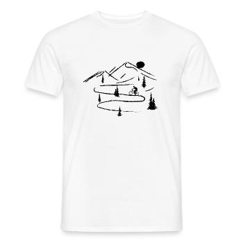 VTT Sports Vélo - T-shirt homme - blanc - Devant - AI Model Male 178 dark (178cm)