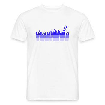 Palm Trees Island Trees Beach Holiday Strip Sea - Men's T-Shirt - white - Front - AI Model Male 178 dark (178cm)