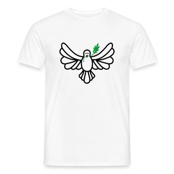 Weißer taubengrüner Zweig - Männer T-Shirt - Weiß - Vorne - AI Model Male 178 dark (178cm)