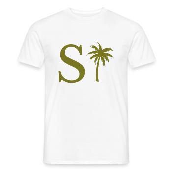 Lettre s vert Palm - T-shirt homme - blanc - Devant - AI Model Male 178 dark (178cm)