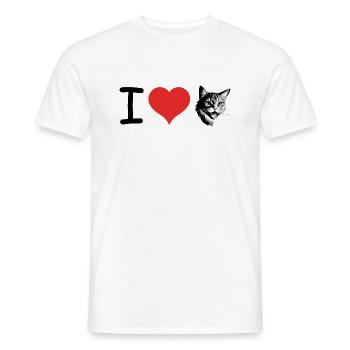 I love Cats - Pet Design - Männer T-Shirt - Weiß - Vorne - AI Model Male 178 dark (178cm)