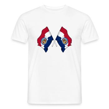 Deux drapeaux ont traversé le Missouri - T-shirt homme - blanc - Devant - AI Model Male 178 dark (178cm)