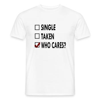 SINGLE noir blanc who - T-shirt homme - blanc - Devant - AI Model Male 178 dark (178cm)