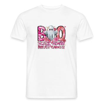 Boo Scare Away Cancer du sein - T-shirt homme - blanc - Devant - AI Model Male 178 dark (178cm)
