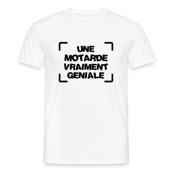 Moto / Motard / Motarde / Biker / Stunt / Cross - T-shirt homme - blanc - Devant - AI Model Male 178 dark (178cm)