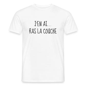 J'en ai ras la couche - Bébé - Naissance - Baby - T-shirt homme - blanc - Devant - AI Model Male 178 dark (178cm)