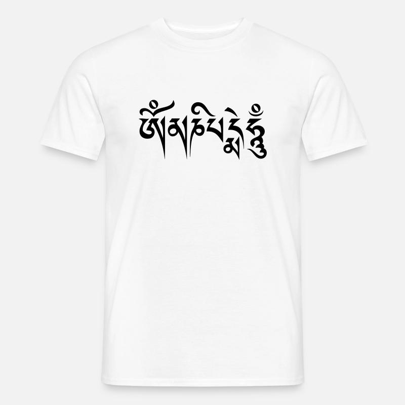 Om mani padme hum - Männer T-Shirt - Weiß