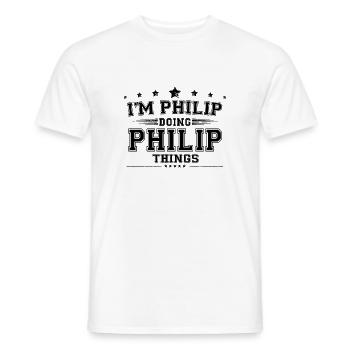 Ich bin Philip, der Philip Dinge macht - Männer T-Shirt - Weiß - Vorne - AI Model Male 178 dark (178cm)