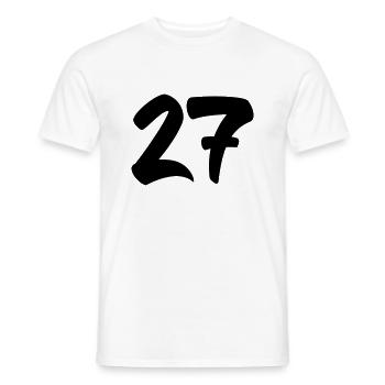 27 - Men's T-Shirt - white - Front - AI Model Male 178 dark (178cm)