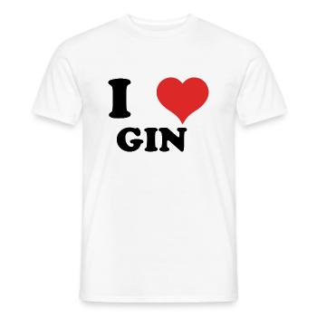 i love GIN - Men's T-Shirt - white - Front - AI Model Male 178 dark (178cm)