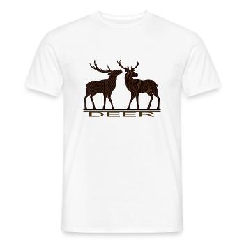 Hirsch - Männer T-Shirt - Weiß - Vorne - AI Model Male 178 dark (178cm)