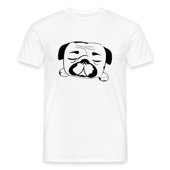 Sleeping Pug Dog Funny Dog Owners - Men's T-Shirt - white - Front - AI Model Male 178 dark (178cm)