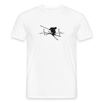 Rythme cardiaque de ski - T-shirt homme - blanc - Devant - AI Model Male 178 dark (178cm)