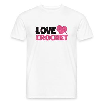 Love crochet heart pattern - Männer T-Shirt - Weiß - Vorne - AI Model Male 178 dark (178cm)