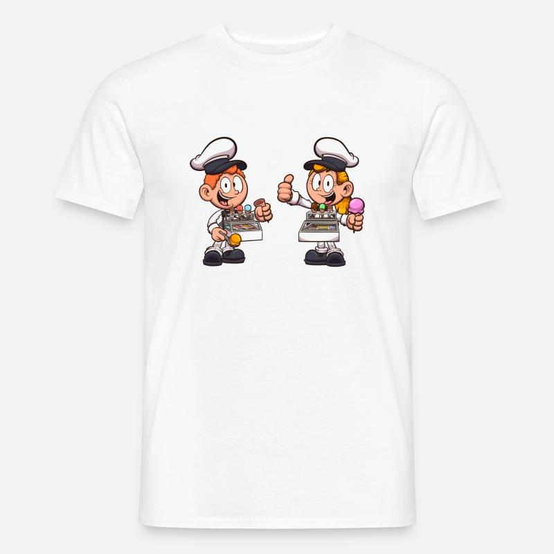 Junge und Mädchen verkaufen Eis - Männer T-Shirt - Weiß