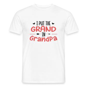 J’ai mis le Grand dans Grand-père - T-shirt homme - blanc - Devant - AI Model Male 178 dark (178cm)