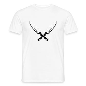 messer 2 - Männer T-Shirt - Weiß - Vorne - AI Model Male 178 dark (178cm)