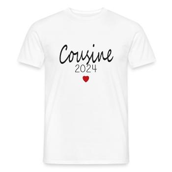 cousine - futur cousine 2024 - T-shirt homme - blanc - Devant - AI Model Male 178 dark (178cm)