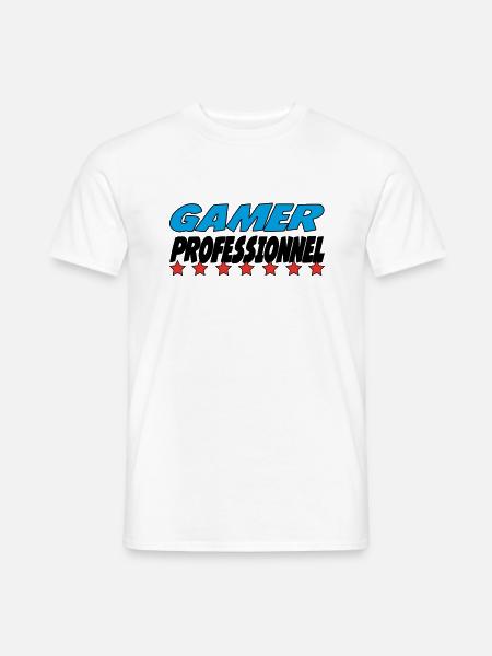 GAMER PROFESSIONNEL - T-shirt homme - blanc