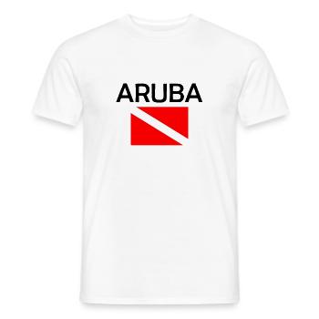 Aruba Diver Down Flag - Plongée sous-marine - Plongée sous-marine - Tauchen - T-shirt homme - blanc - Devant - AI Model Male 178 dark (178cm)