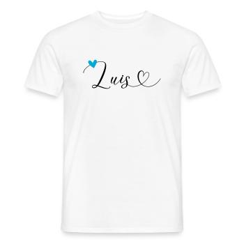 Luis Nom Prénom Calligraphie Coeur - T-shirt homme - blanc - Devant - AI Model Male 178 dark (178cm)