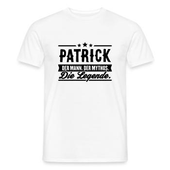 Man Myth Legend Patrick - Men's T-Shirt - white - Front - AI Model Male 178 dark (178cm)