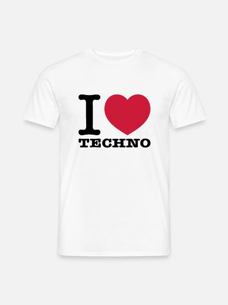 I love techno music - Men's T-Shirt - white