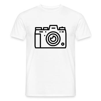 Caméra photo appareil photo numérique - T-shirt homme - blanc - Devant - AI Model Male 178 dark (178cm)
