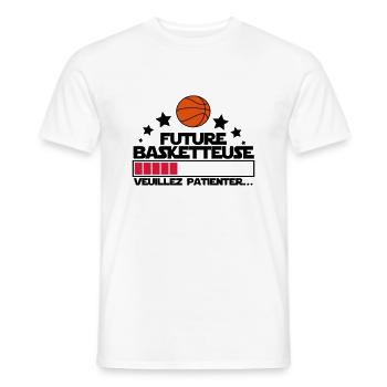 future basketteuse - T-shirt homme - blanc - Devant - AI Model Male 178 dark (178cm)