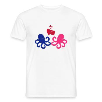 kraken_in_love_02 - Männer T-Shirt - Weiß - Vorne - AI Model Male 178 dark (178cm)