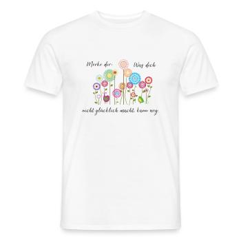 Motivations Spruch "kein Glück...kann weg" - Männer T-Shirt - Weiß - Vorne - AI Model Male 178 dark (178cm)