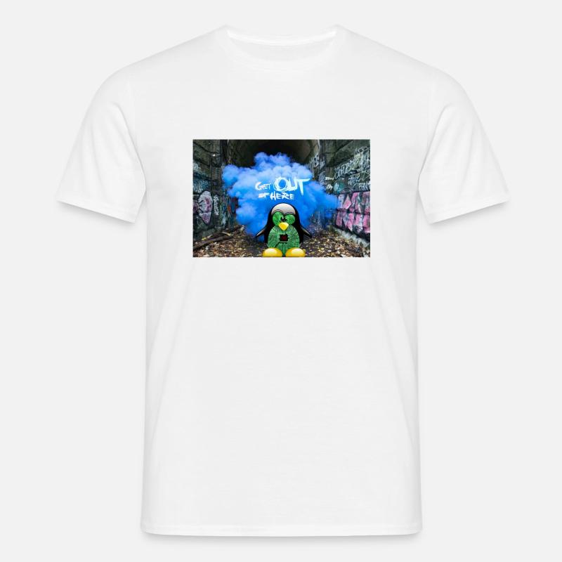 spider-linux - Männer T-Shirt - Weiß