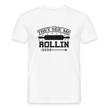 They see me Rollin - Men's T-Shirt - white - Front - AI Model Male 178 dark (178cm)