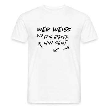 Reise Spruch - Männer T-Shirt - Weiß - Vorne - AI Model Male 178 dark (178cm)