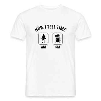Comment dire l’heure sur PM 1 - (2) - T-shirt homme - blanc - Devant - AI Model Male 178 dark (178cm)